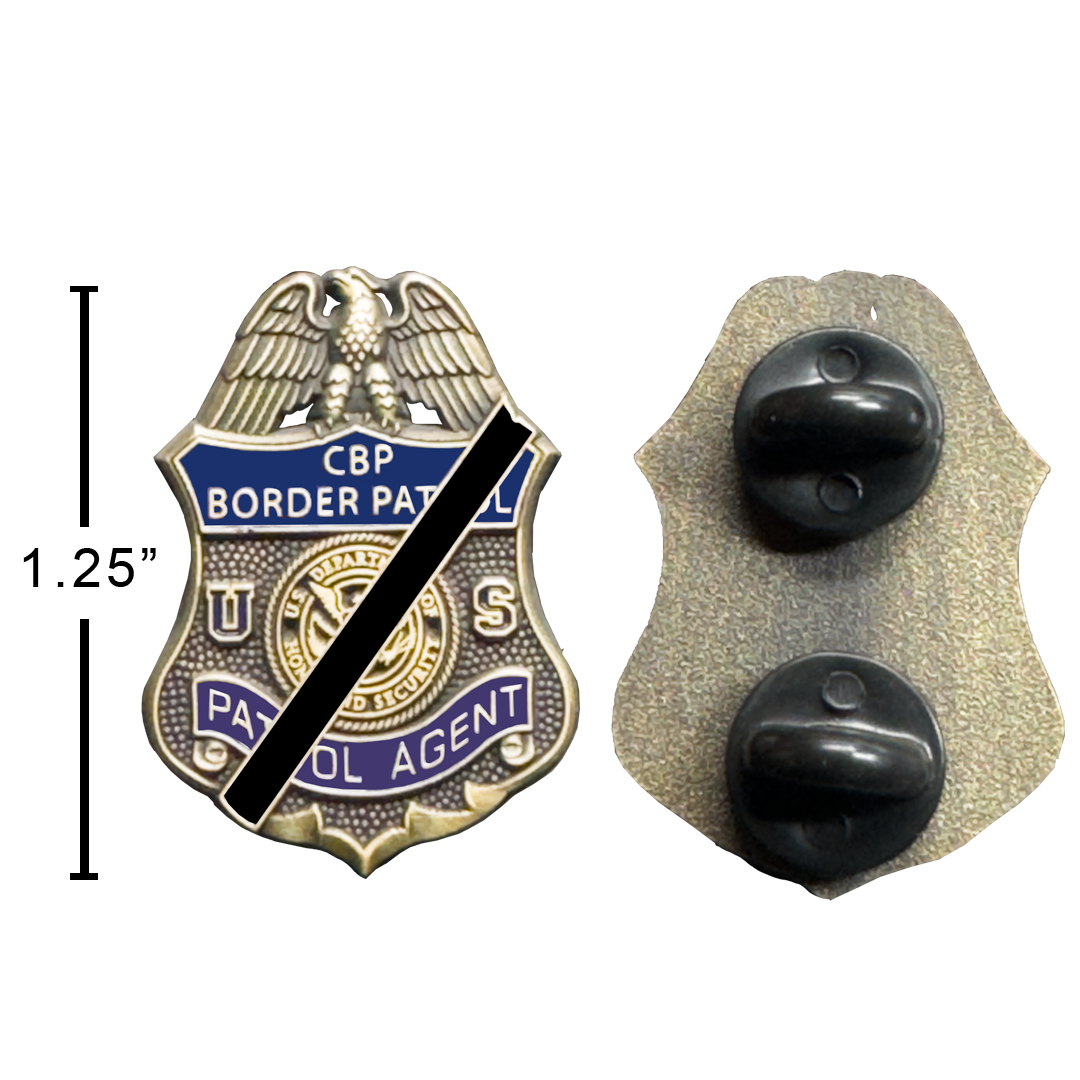 PBX-013-E Border Patrol Agent Mourning Band Lapel Pin BPA Honor First
