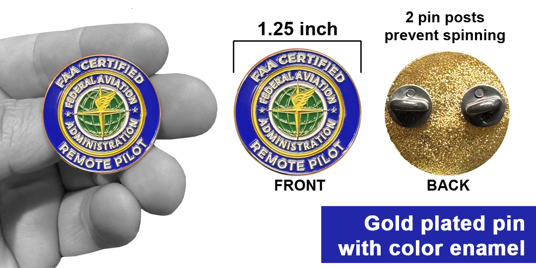 BL18-017 FAA Certified Drone Pilot Remote Pilot lapel pin Federal Aviation Administration Seal