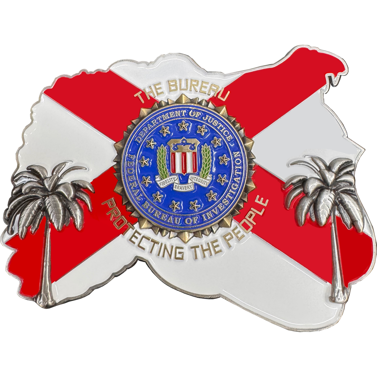 K-002 FBI Special Agent Intel Analyst Alligator Challenge Coin Florida Gator Alligator Alcatraz style