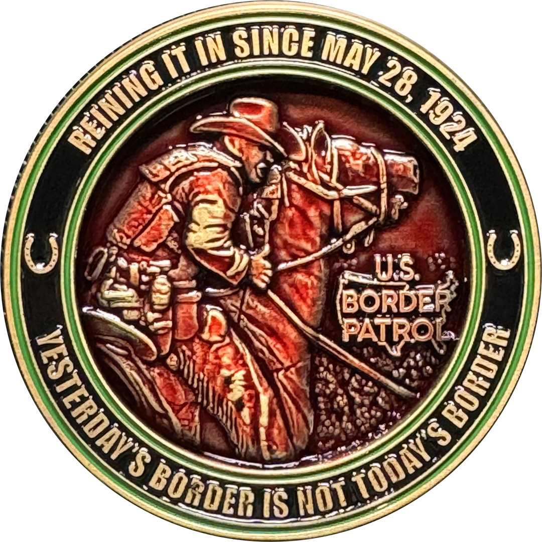 BL18-002 Border Patrol Horse Patrol Haitian Migrant Biden Challenge Coin Censored