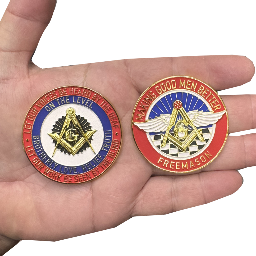 EL18-12 Masonic Illuminati FreeMason Lodge secret freemasonry challenge coin