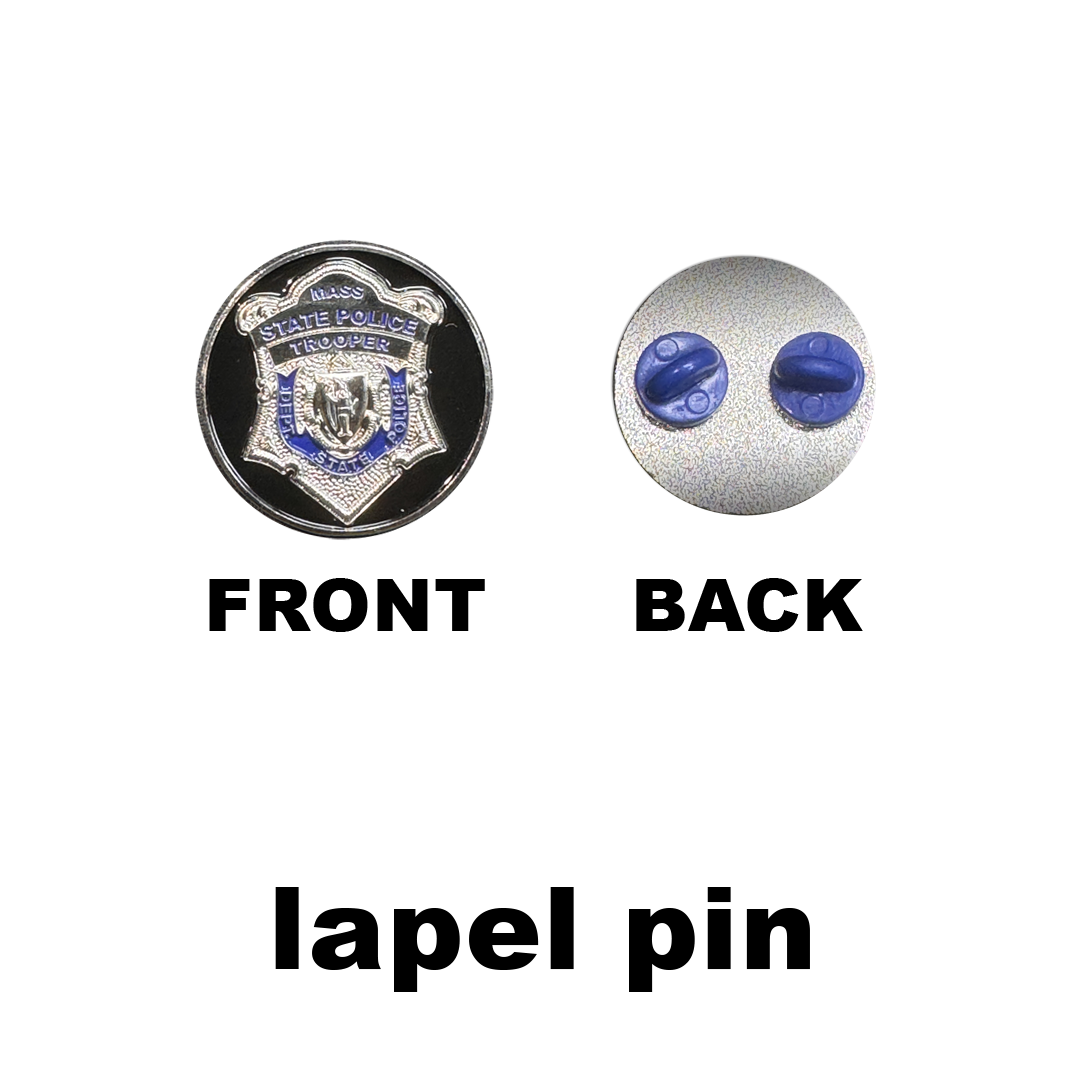 BL18-004 Massachusetts State Police Mass Trooper MSP Challenge Coin Wine Bottle Stopper with Lapel Pin