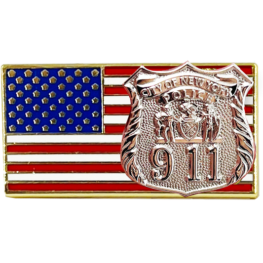 PBX-013-C City of New York Police Department Officer American Flag Pin