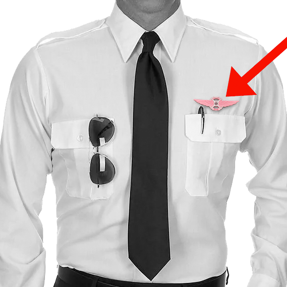 CL2-011 Full size Ladies Pink UAS FAA Commercial Drone Pilot Wings pin Breast Cancer Awareness