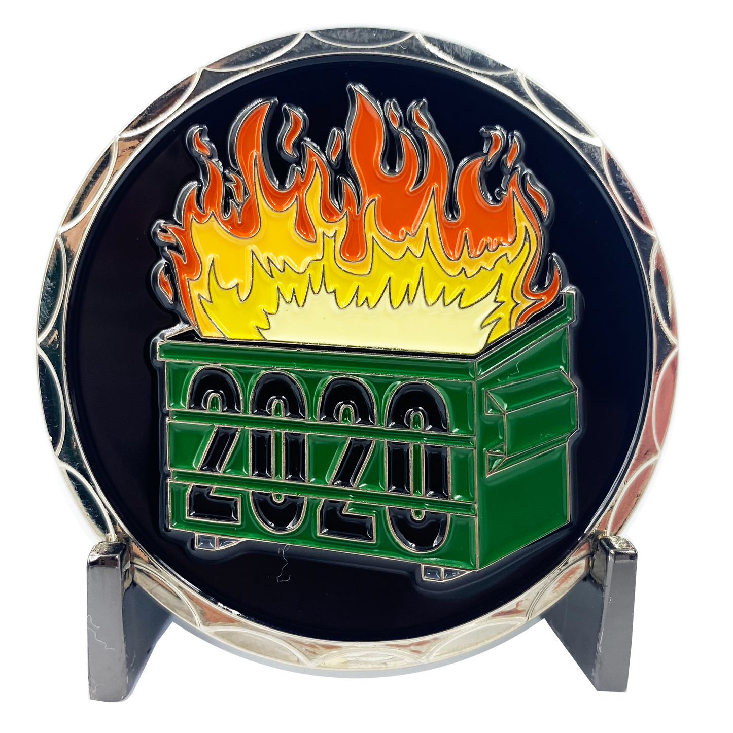 DL2-05 I Love Rioters 2020 Dumpster Fire Handcuff Zip Ties Police Thin Green Line Overtime Challenge Coin