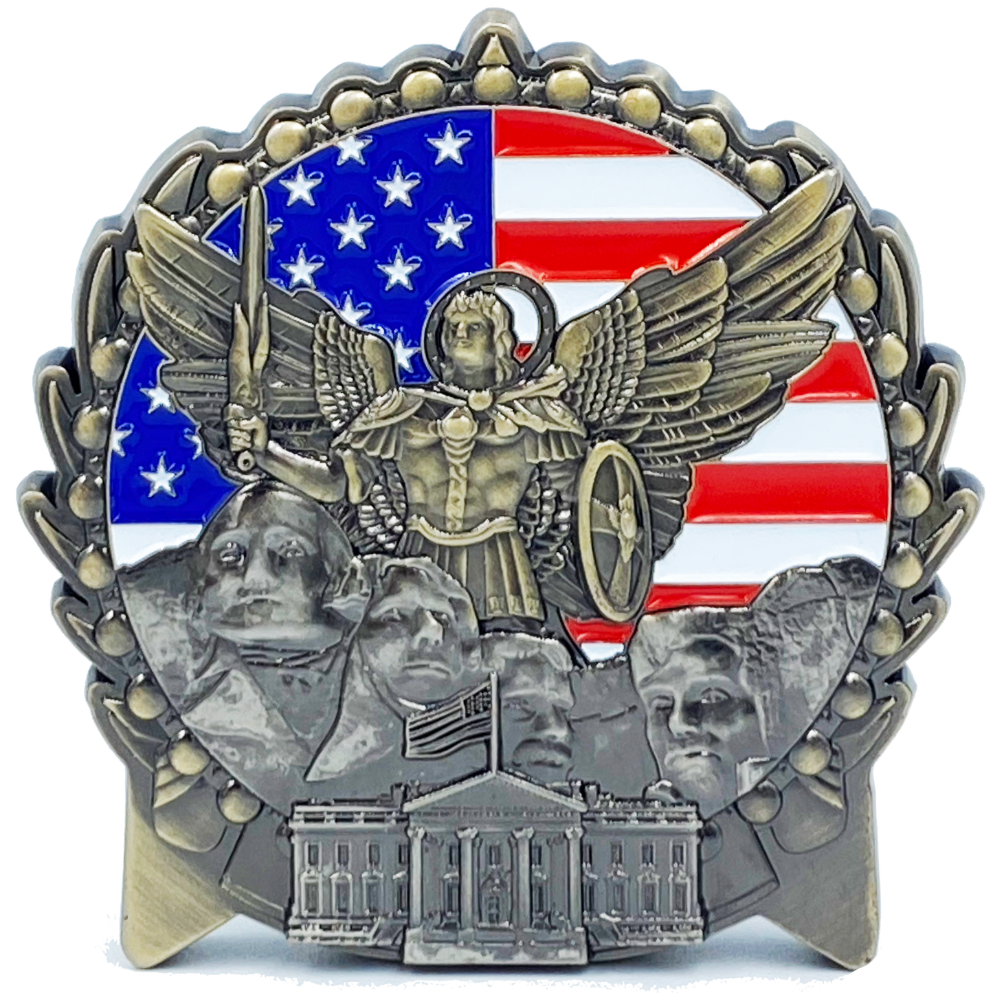 EL3-017 BPA's for TRUMP 45th President Donald J. Trump MAGA CBP Border Patrol Agent Mount Rushmore St. Michael White House American Flag