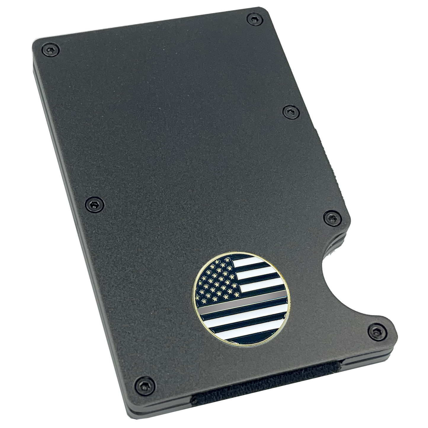 EL3-009 Thin Gray Line Correctional Officer Money Clip RFID Blocking Front Pocket Wallet Premium Minimalist Wallets for Men Minimalist Slim Credit Card Holder Business Card Holder Mens Aluminum Metal Wallet CO Corrections