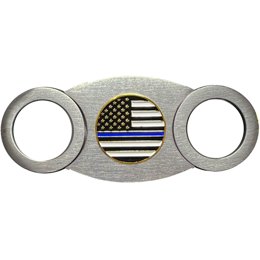 CTR-BX-01 THIN BLUE LINE Cigar Cutter NYPD LAPD CPD FBI CBP SWAT BPD police