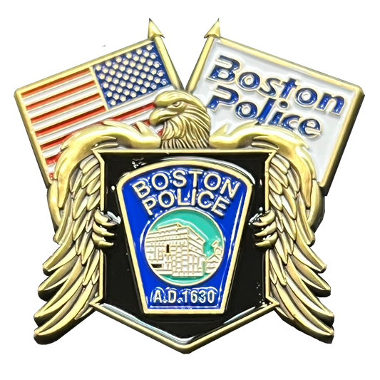 GL4-013 Boston Police American Flag Lapel Pin