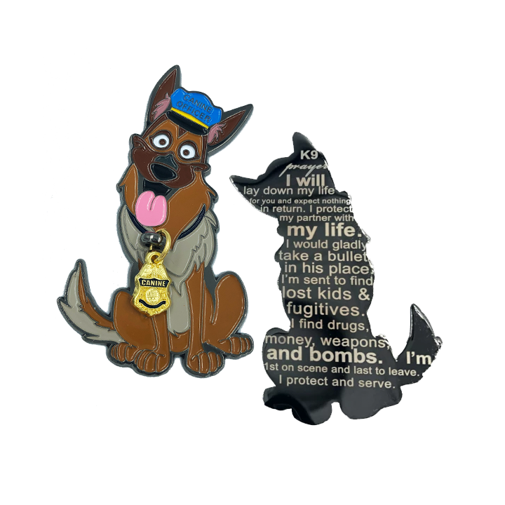 discontinued LL-002 Police K9 Prayer Challenge Coin for Canine Officer police