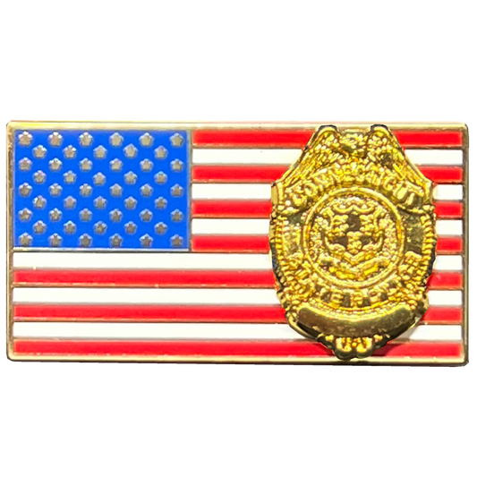 BFP-003 Connecticut State Police Trooper American Flag Pin USA CSP