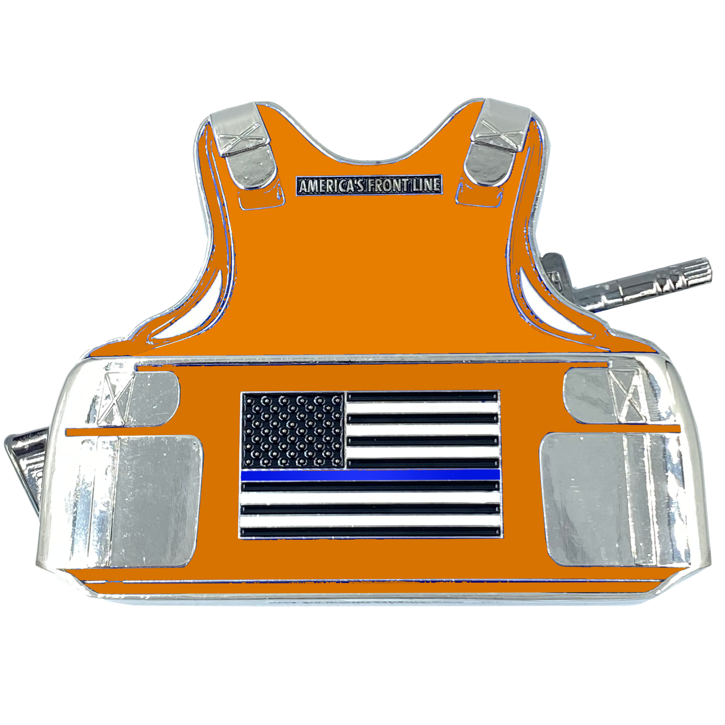 EL5-007 US COAST GUARD M4 Body Armor Coastie 3D self standing USCG Challenge Coin Maritime Law Enforcement Thin Blue Line