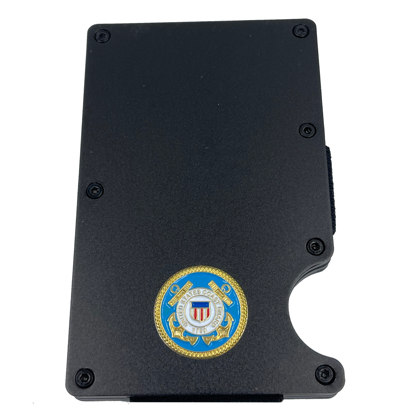 discontinued EL3-010 US Coast Guard Wallet USCG Coastie Money Clip RFID Blocking Front Pocket Wallet Premium Minimalist Wallets for Men Minimalist Slim Credit Card Holder Business Card Holder Mens Aluminum Metal Wallet Semper Paratus