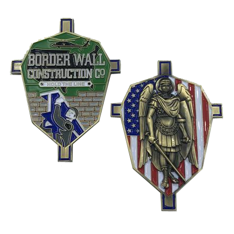K-014 Border Wall Construction Company St. Michael Collectible Challenge Coin Trump MAGA CBP Border Patrol