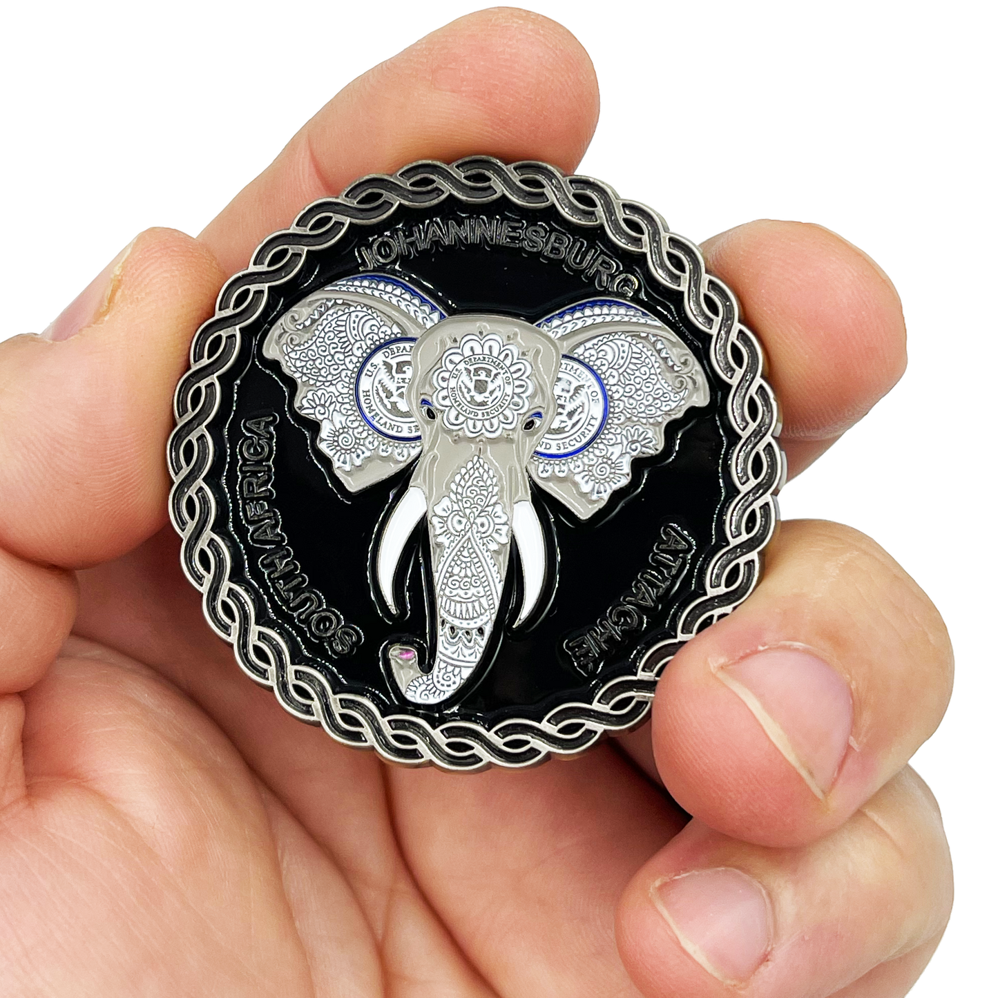 discontinued BL5-006 South Africa Attaché Challenge Coin CBP Elephant Field Ops Attache Border Patrol