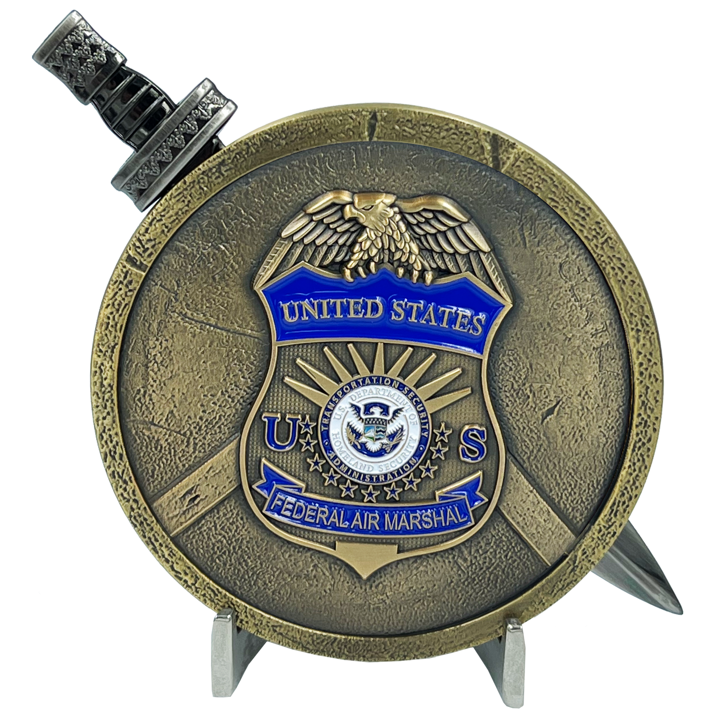 EL2-018 FAM Federal Agent Air Marshal Shield with removable Sword Challenge Coin Set