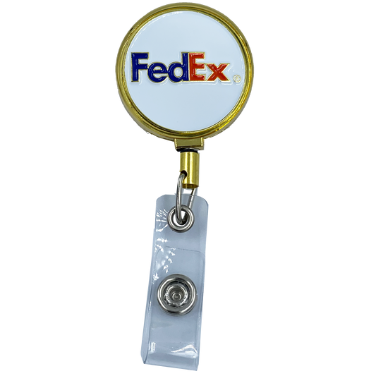 BL10-013 FedEx Metal ID Reel retractable Card Holder