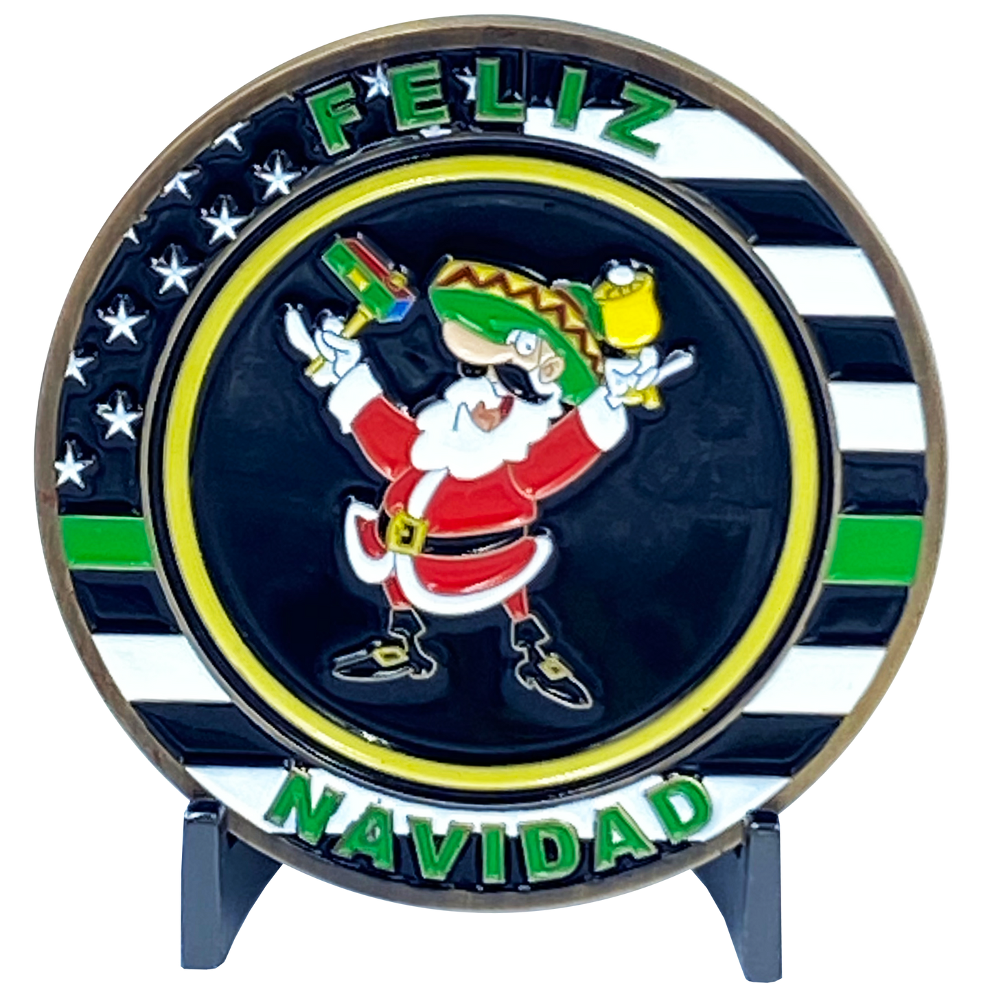 EL3-001 CBP Border Patrol Agent BPA Feliz Navidad Christmas Cactus Challenge Coin