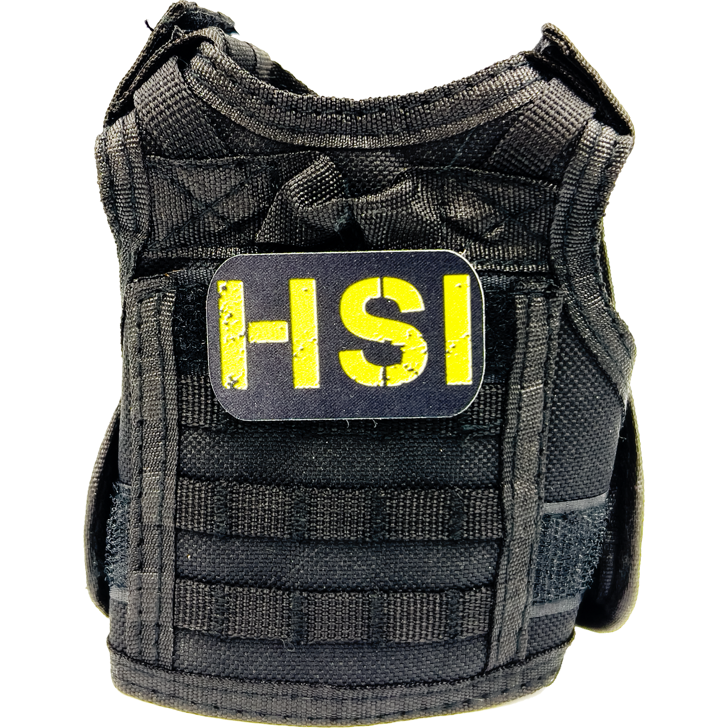 BL2-013 HSI SPECIAL AGENT Tactical Beverage Bottle or Can Cooler Vest with removable patches perfect gift for Challenge Coin collectors