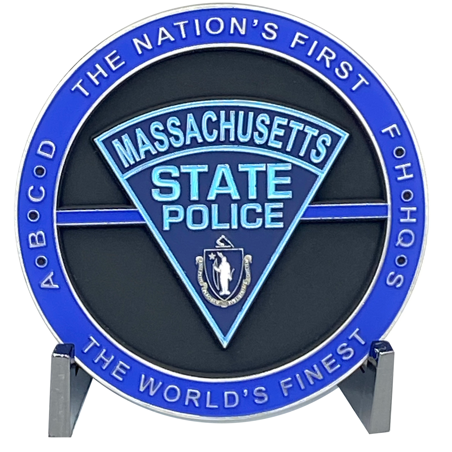 DL9-02 Massive 3 inch MSP Challenge Coin Massachusetts State Police Trooper
