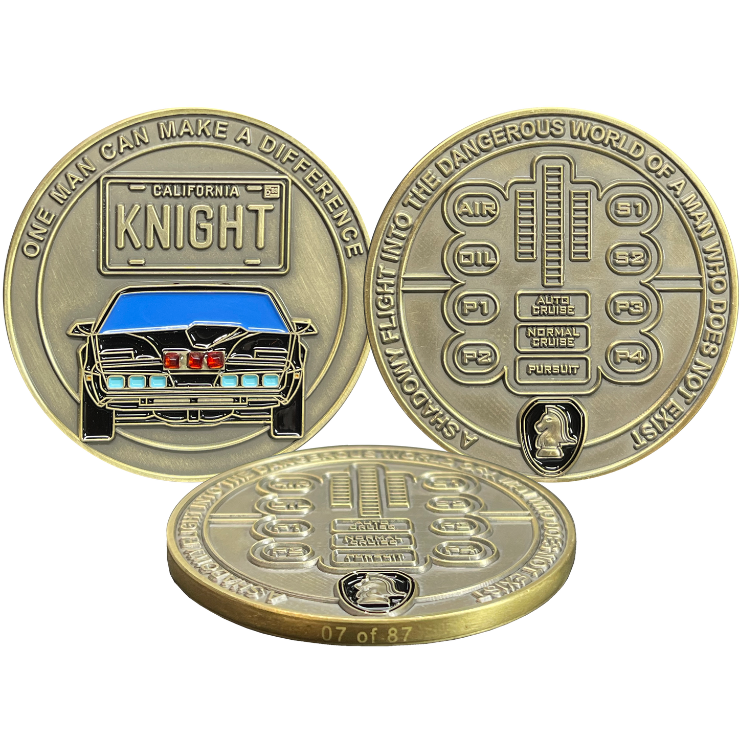 discontinued BL13-008 Knight Rider license plate KITT voice box Challenge Coin with serial number