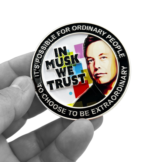 CL5-014 SpaceX Elon Musk Motivational Quote Gift Twitter Challenge Coin Space X Tesla