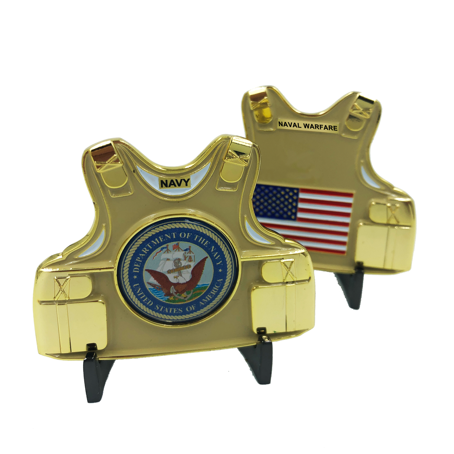 GG-008 NAVY Body Armor Challenge Coin Naval Warfare, SEAL, Aviator, Sailor