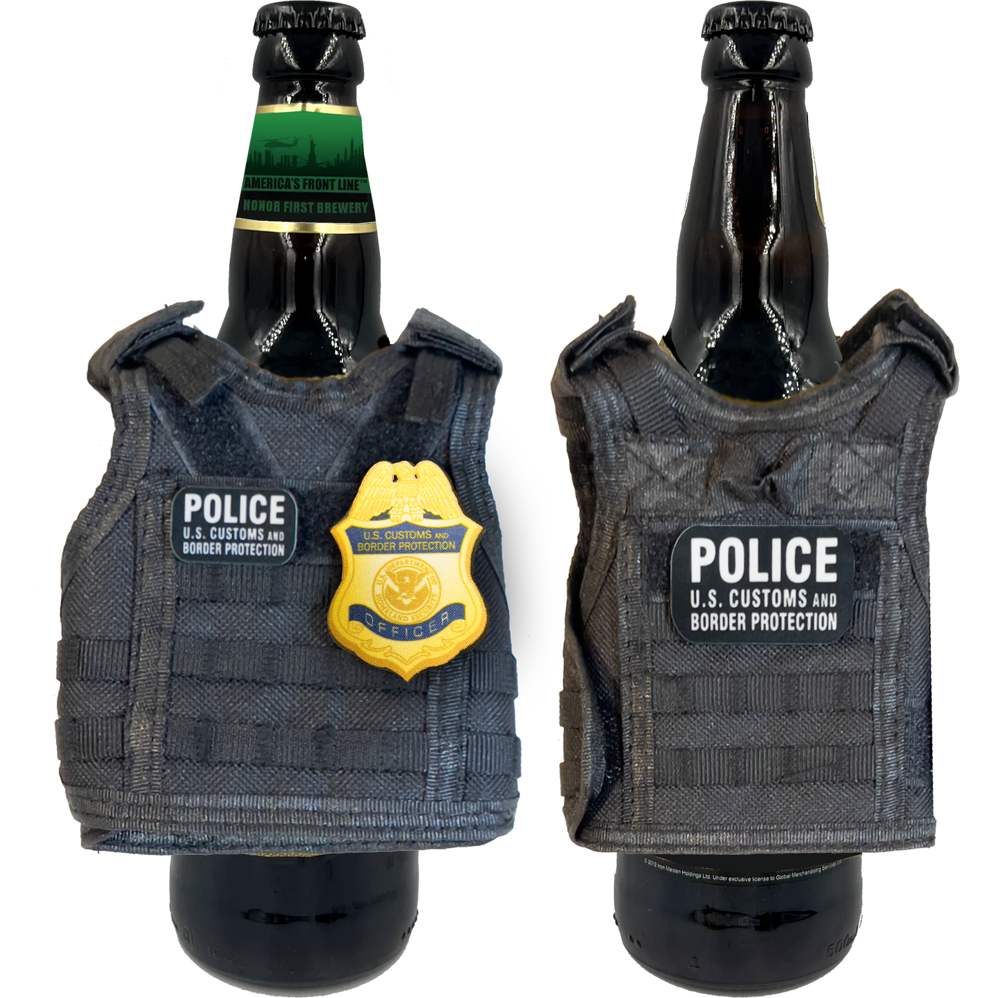 GB2-002 CBP Officer OFO Field Operations Tactical Beverage Bottle or Can Cooler Vest with removable patches perfect gift for Challenge Coin collectors