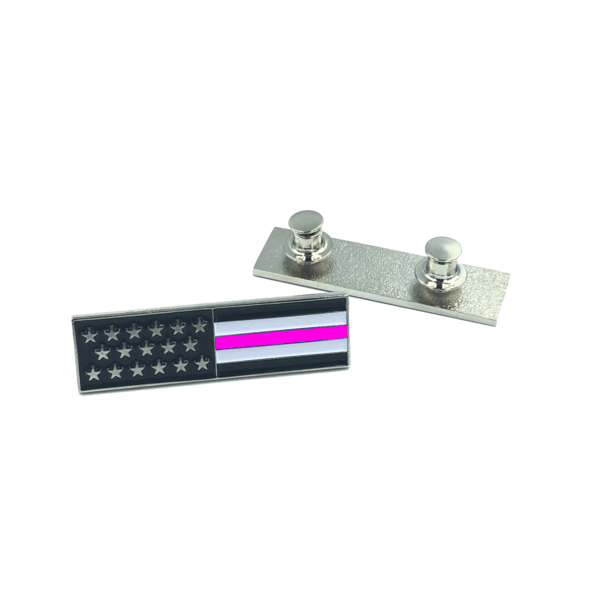 CL7-07 Thin Pink Line U.S. Flag Commendation Bar uniform Pin Police Breast Cancer