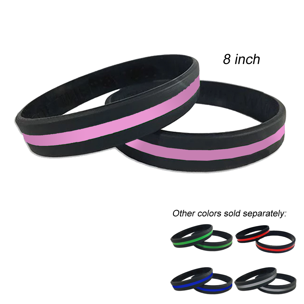 Thin Pink Line Police Silicone Bracelet (PINK) Breast Cancer Awareness to match pin