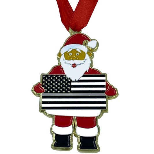 GG-016 Thin Gray Line Christmas Ornament Santa Corrections Challenge Coin Correctional Officer CO