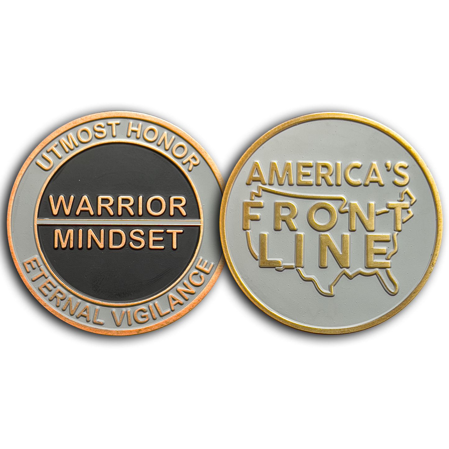 GL8-006 Warrior Mindset Challenge Coin Thin Gray Line Correctional Officer CO Corrections