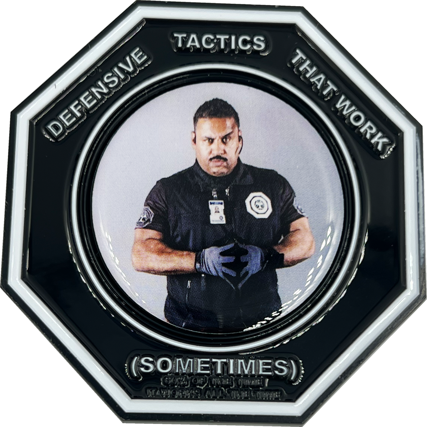 EL13-017 Defensive Tactics Firearms Instructor parody Challenge Coin Threat Mismanagement Specialists Police Military Gag Gift