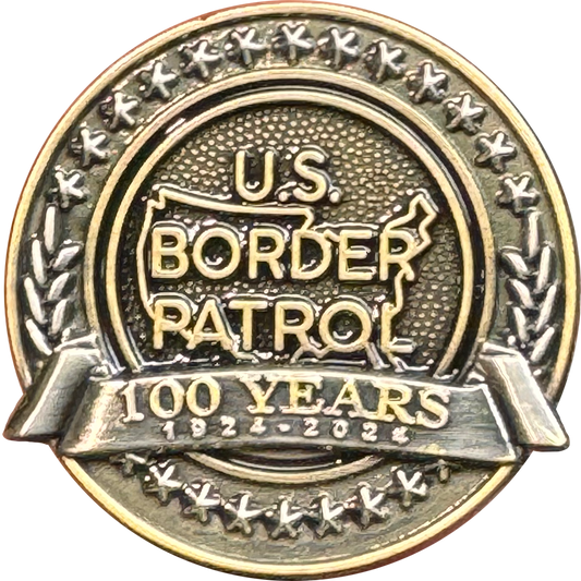 PBX-011-A 100th Anniversary Border Patrol Centennial Birthday Pin 1.25 inch with dual pin posts support