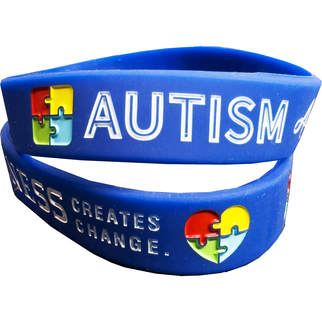 Autism Awareness inspirational Puzzle Piece Create Awareness Silicon Bracelet (BLUE)