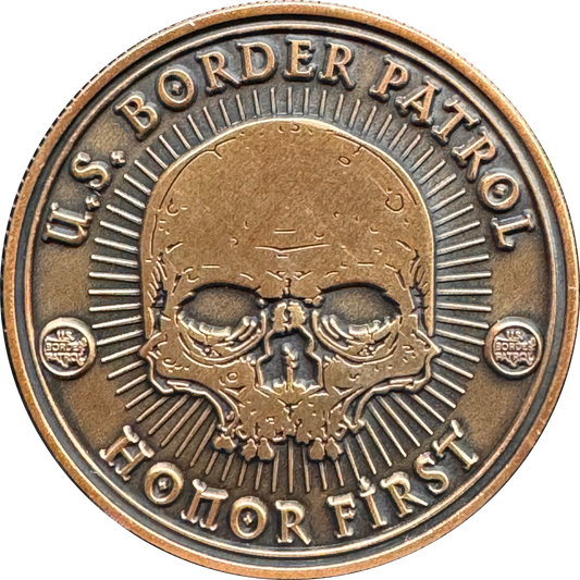 GL16-003 Border Patrol Agent Honor First Challenge Coin snake bird skull