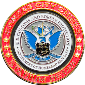 GL16-006 CBP Field Operations Border Patrol AMO Kansas City Missouri Stadium Detail Championship Challenge Coin KC