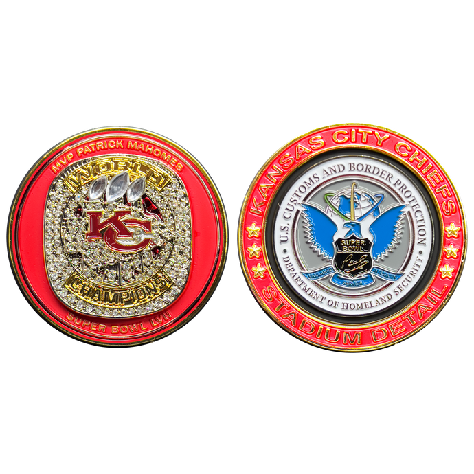 GL16-006 CBP Field Operations Border Patrol AMO Kansas City Missouri Stadium Detail Championship Challenge Coin KC