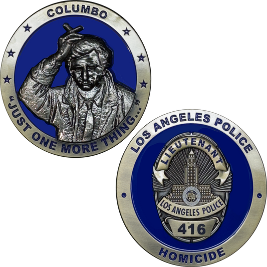 BL7-005 LAPD Columbo Challenge Coin Los Angeles Police Department Homicide Lieutenant