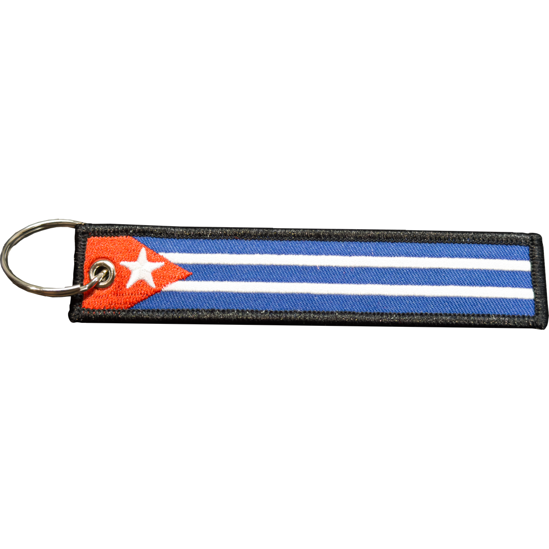 EL13-024 Dale Cuban Flag Cuba Pride embroidered keychain with keyring