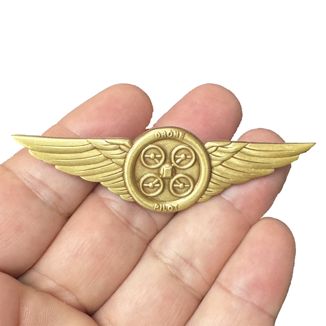 BL5-14 Elegant Full size UAS FAA Commercial Drone Pilot Wings pin