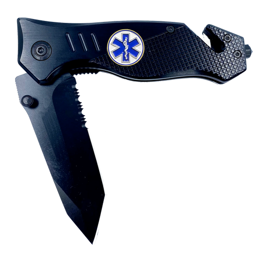 EMT EMS Paramedic Knife 3-in-1 Military Tactical Rescue tool with Seatbelt Cutter Steel Serrated Blade Glass Breaker