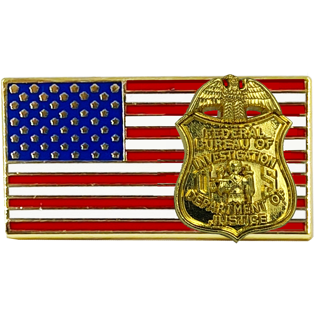 PBX-013-B Special Agent Intel Analyst FBI Pin Federal Agent Bureau of Investigations American Flag Pin