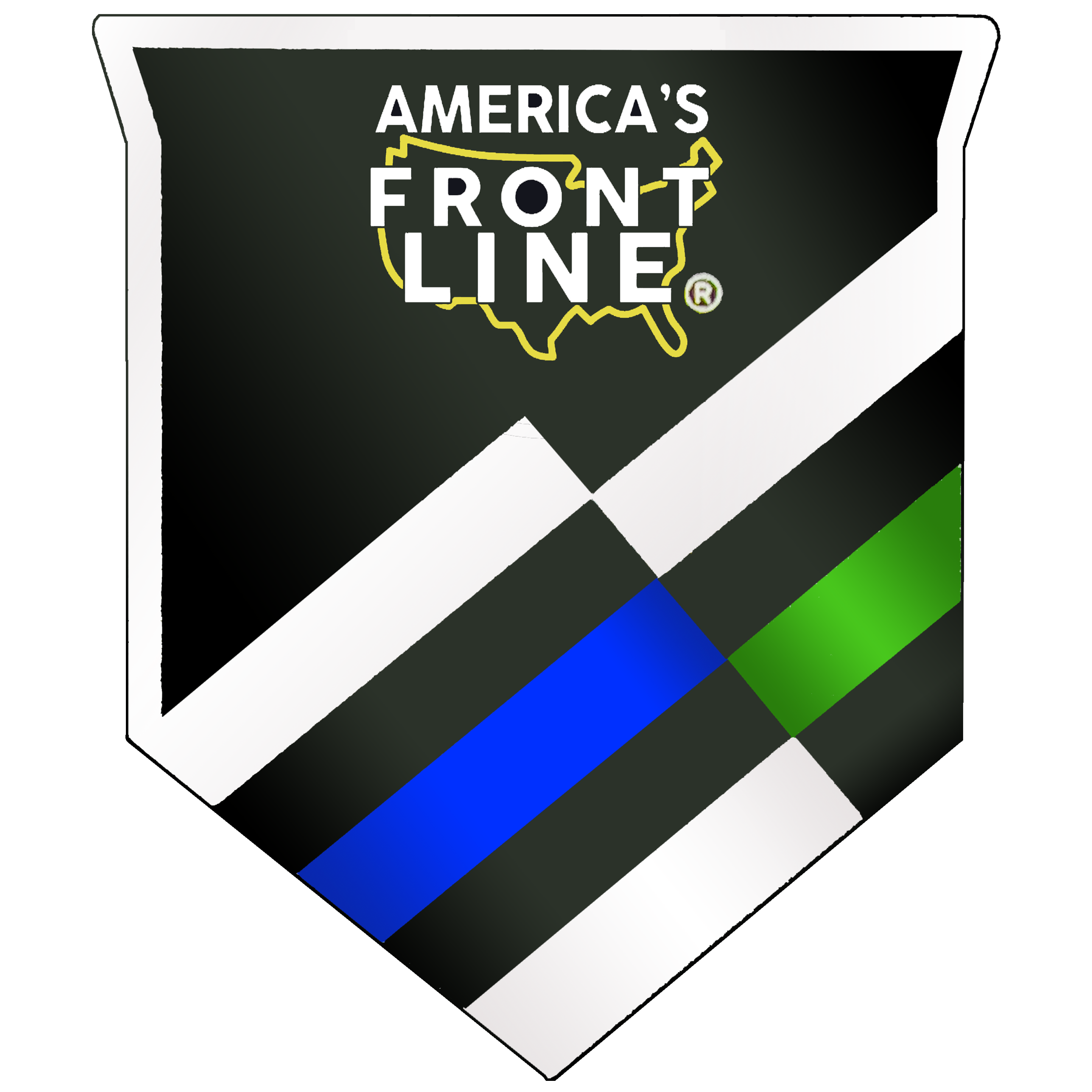 BL2-005B America's Front Line Lapel Pin Support Police Military Veteran Border Patrol First Responders