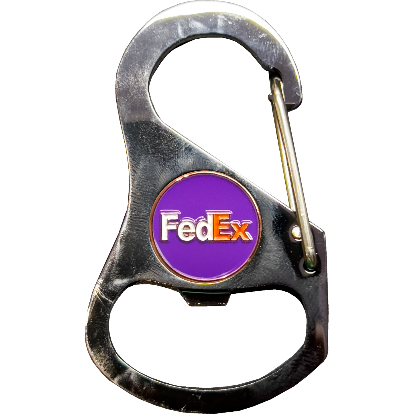 Fedex Truck Driver keys Carabiner Keychain with 4 carabiner clips vest clip and bottle opener function