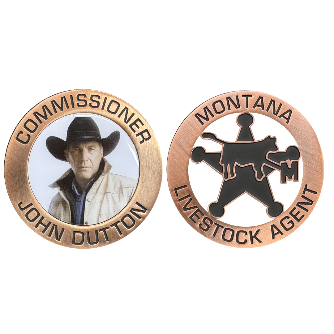 BL18-008 Montana Livestock Association Agent Challenge Coin Yellowstone Commissioner Dutton