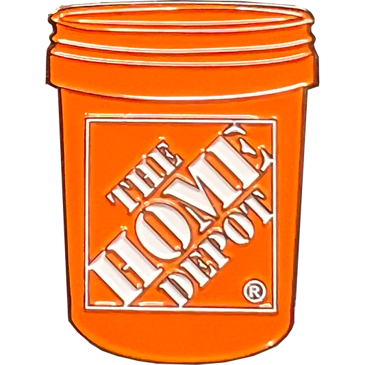 BL12-004 Home Depot Pin Associate orange bucket lapel pin
