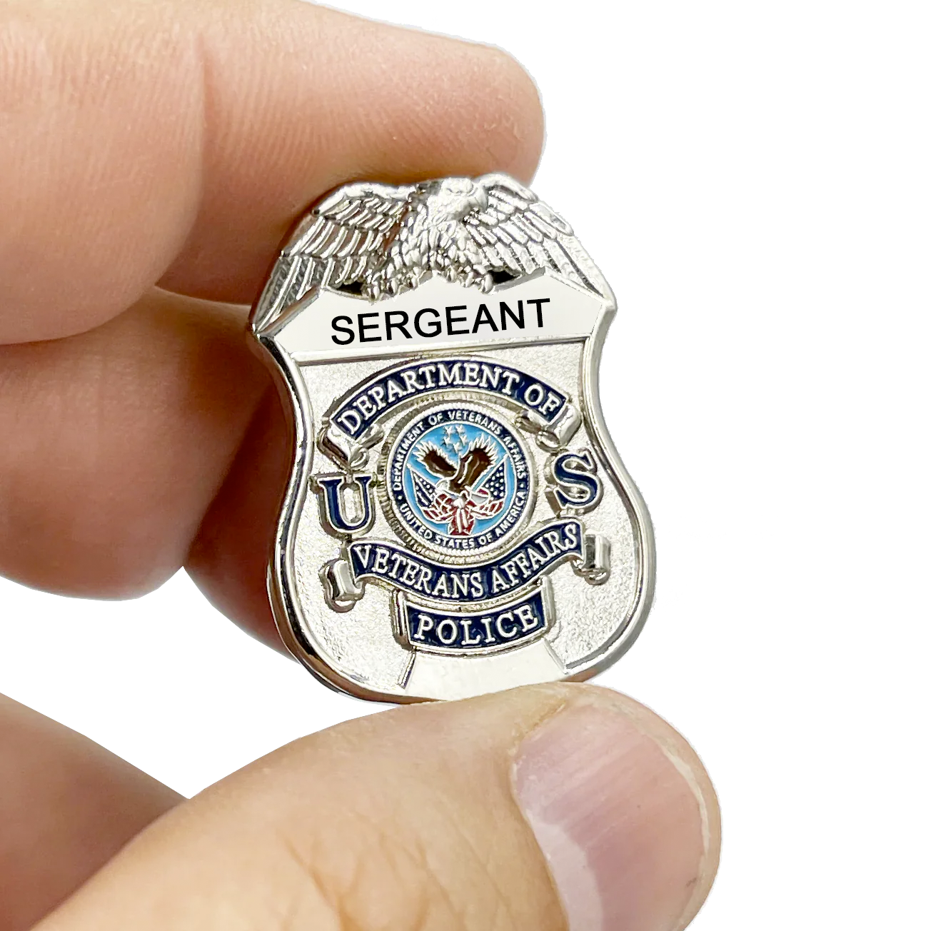 PBX-004-G VA Veterans Affairs Administration lapel pin for SERGEANT Police Officer