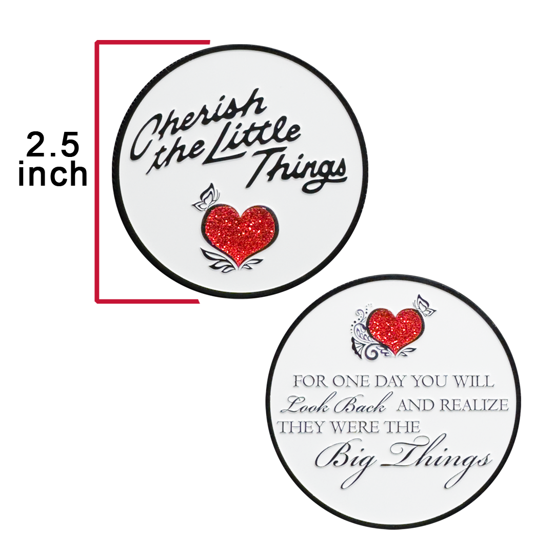 BL18-018 Cherish The Little Things LOVE Challenge Coin Medallion Valentines Day Happy Anniversary Gift