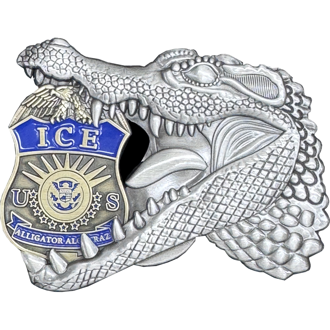 EL19-5 ICE Agent Alligator Alcatraz ICE Agent Challenge Coin Florida Gator
